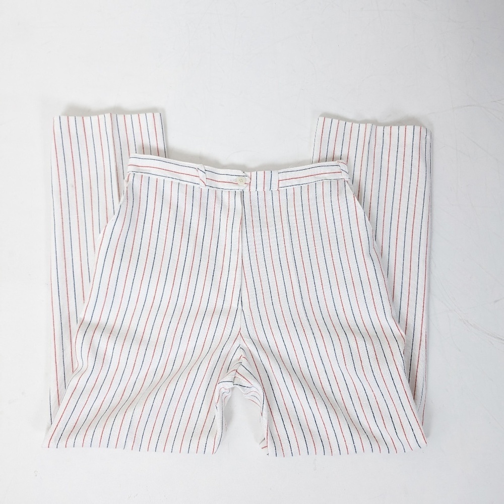 70's Pinstripe Trousers Capri's Tapered High Waisted Pleated Stripes